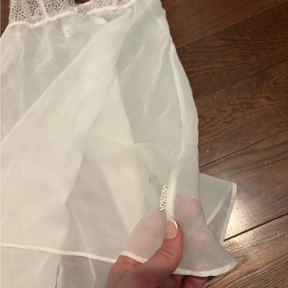 Vintage La SENZA Sheer White Lace Chemise - Picture 6 of 10